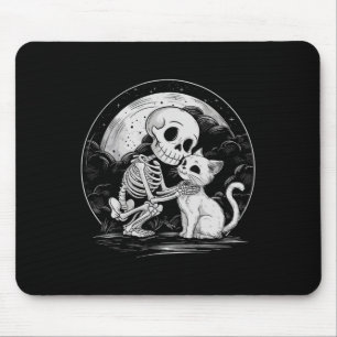 Skeleton Cat Skull Kitty Cute Goth Halloween Costu Mouse Pad