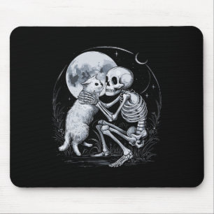 Skeleton Cat Skull Kitty Cute Goth Halloween Costu Mouse Pad