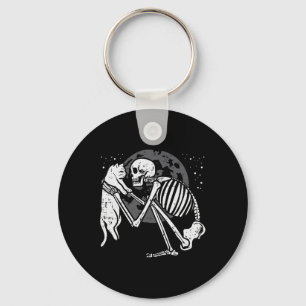 Skeleton Cat Skull Kitty Cute Goth Halloween Men W Key Ring