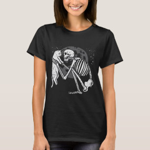 Skeleton Cat Skull Kitty Cute Goth Halloween Men W T-Shirt