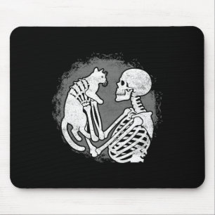Skeleton Cat Skull Kitty Cute Halloween Men Women  Mouse Pad