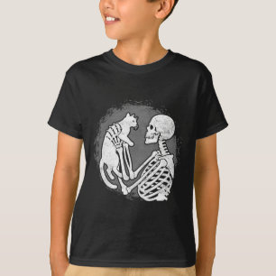 Skeleton Cat Skull Kitty Cute Halloween Men Women T-Shirt