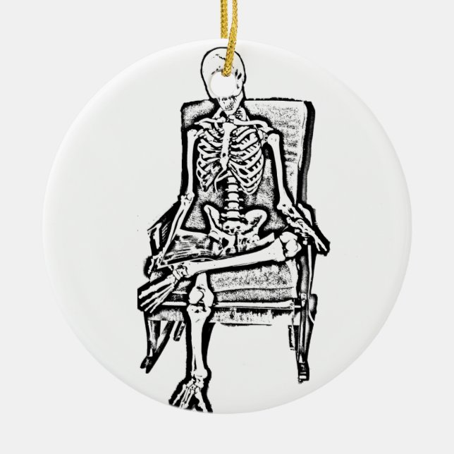 Skeleton Ceramic Tree Decoration (Front)