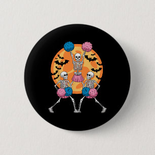 Skeleton Cheerleading Lovers Spooky Halloween Chee 6 Cm Round Badge
