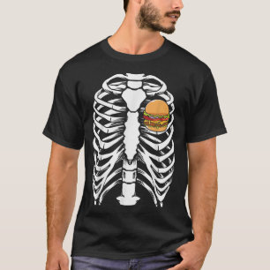 Skeleton Cheese Burger Food Graphic Xray Kawaii An T-Shirt