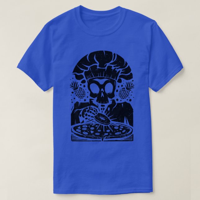 Skeleton Chef Pineapple Pizza  Pineapple Pizza Lov T-Shirt (Design Front)