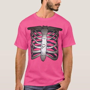 Skeleton Chest Bones Cartoon Funny Anatomy Men Wom T-Shirt