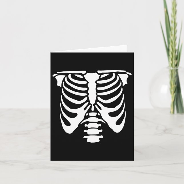 Skeleton Chest Rib Cage Bones Halloween X-ray  Card (Front)