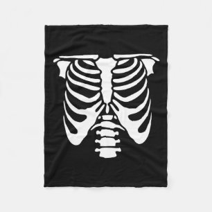 Skeleton Chest Rib Cage Bones Halloween X-ray  Fleece Blanket