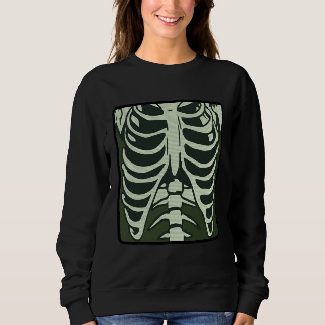 Skeleton Chest X Ray Costume  Horror Human Radiogr Sweatshirt (Front)