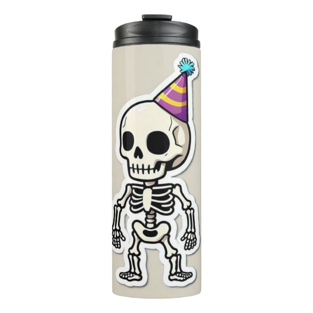 "Skeleton Chic Stickers" Thermal Tumbler (Front)