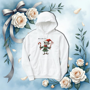 Skeleton Christmas Elf – Creepy Cute Dark Holiday Hoodie