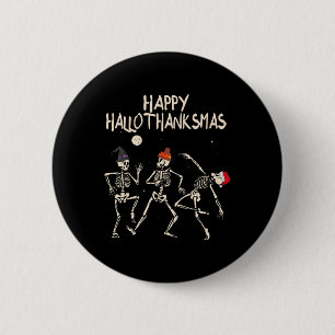 Skeleton Christmas Halloween Thanksgiving Fun  6 Cm Round Badge