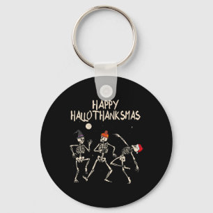 Skeleton Christmas Halloween Thanksgiving Fun Key Ring
