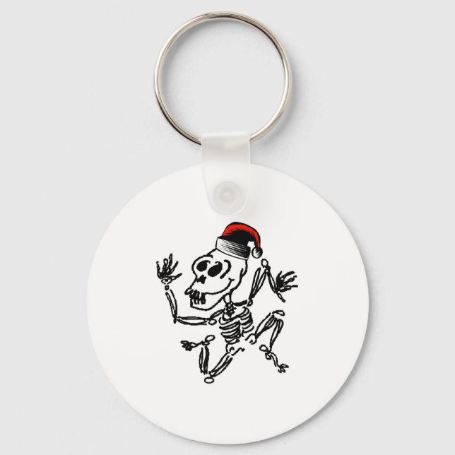 Skeleton Christmas Key Ring (Front)