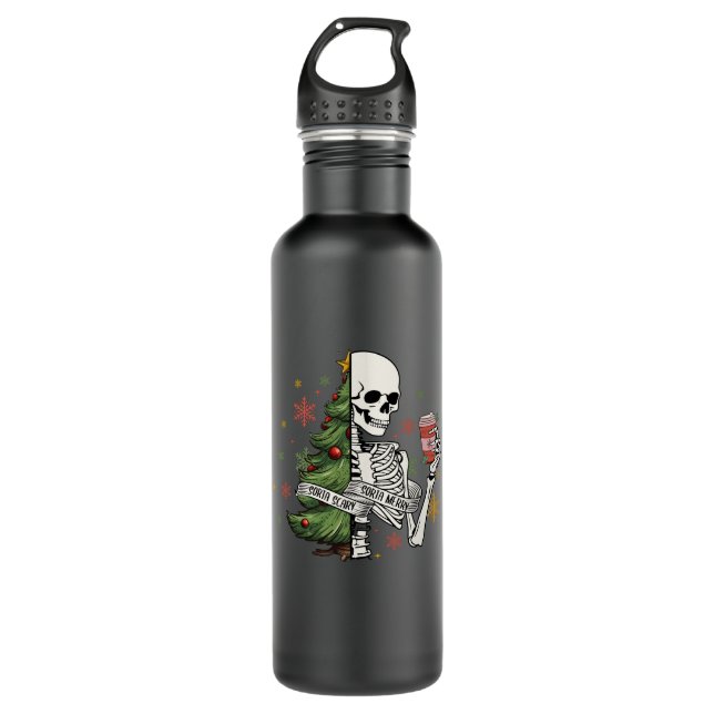 skeleton christmas tree coffee 710 ml water bottle (Front)