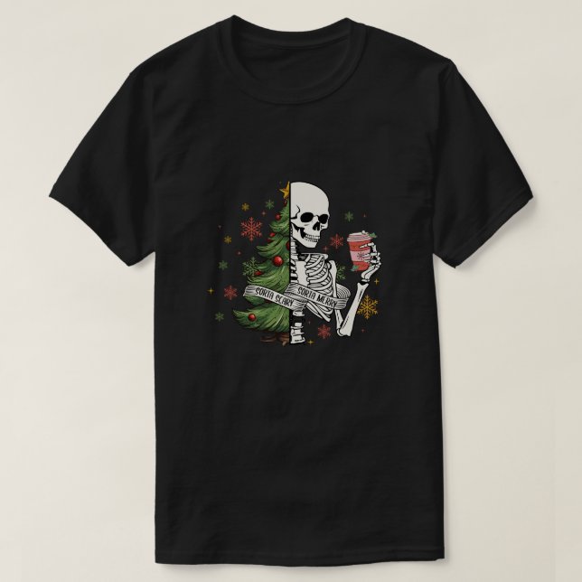 skeleton christmas tree coffee T-Shirt (Design Front)