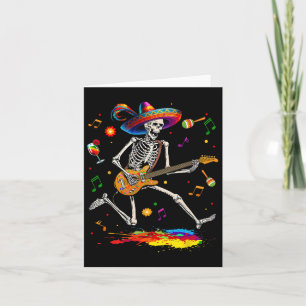 Skeleton Cinco De Mayo Mexican Men Electric Guitar Card