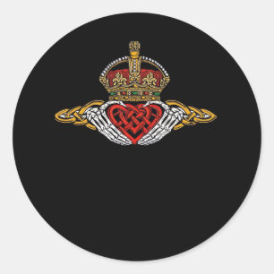 Skeleton Claddagh Colour Classic Round Sticker