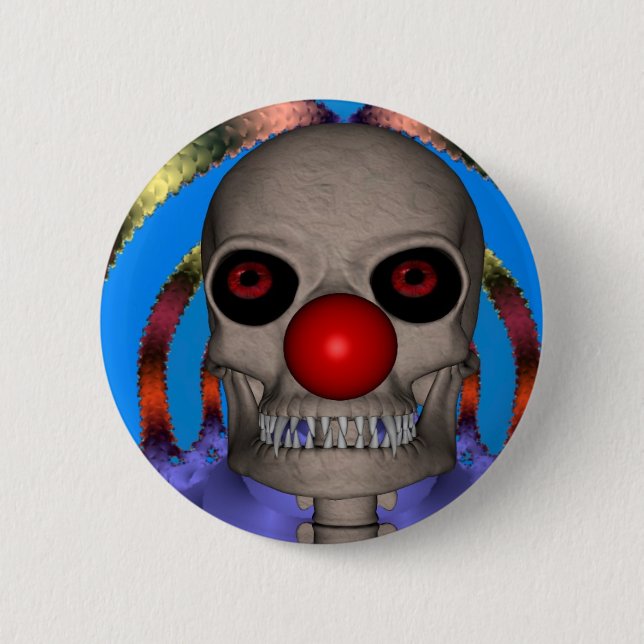 Skeleton Clown 6 Cm Round Badge (Front)