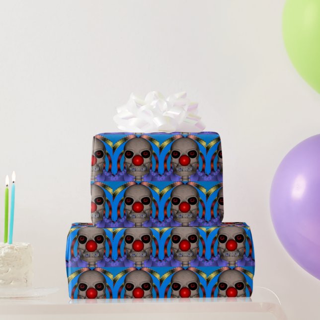 Skeleton Clown Wrapping Paper (Party Gifts)