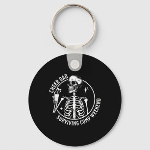 Skeleton Coffee Cheer Dad Surviving Comp Weekend F Key Ring
