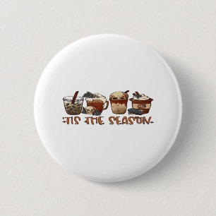 Skeleton Coffee Cups Coffee Lover 6 Cm Round Badge