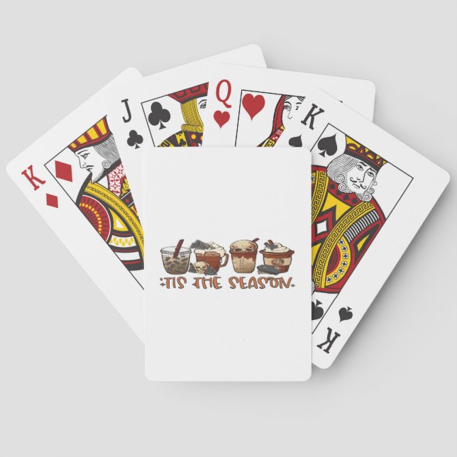 Skeleton Coffee Cups Coffee Lover Playing Cards (Back)