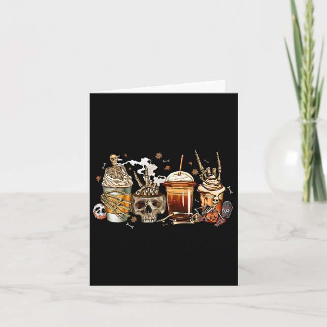 Skeleton Coffee Cups Funny Coffee Cups Skull For F Card (Front)