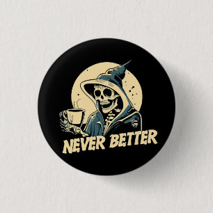Skeleton Coffee Halloween 3 Cm Round Badge