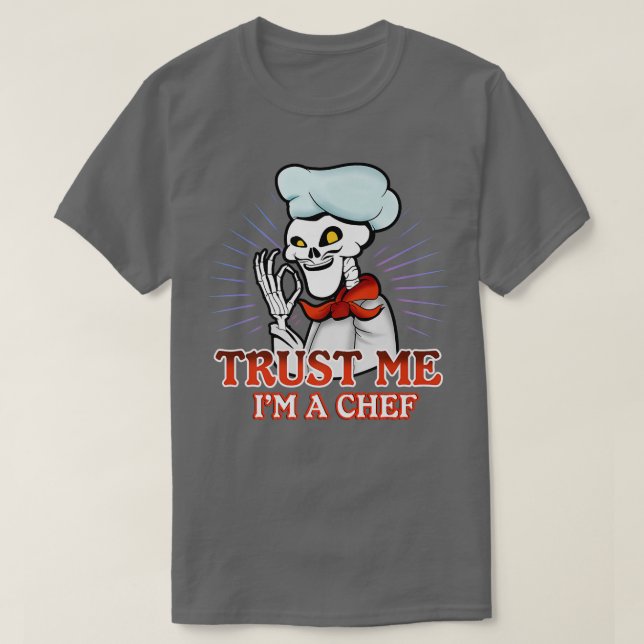 Skeleton Cook Cooking Chef T-Shirt (Design Front)