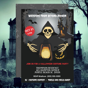 Skeleton Costume Halloween Party Invitation