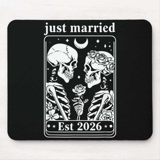 Skeleton Couple Bride and Groom Wedding Mouse Pad (Front)