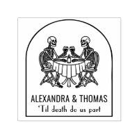 Skeleton Couple Drinking Wine Til Death Do Us Part
