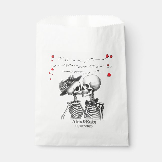 Skeleton Couple Favour Bags (Front)
