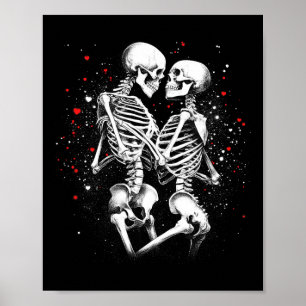 Skeleton Couple For Halloween Valentine's Day Of T Poster