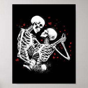 Skeleton Couple For Halloween Valentine's Day Of T Poster