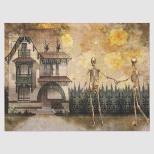 Skeleton Couple Halloween Decoupage Tissue Paper