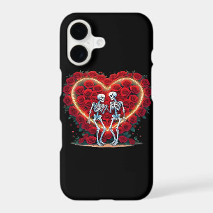 Skeleton Couple Holding Hands Inside A Heart Of Ro