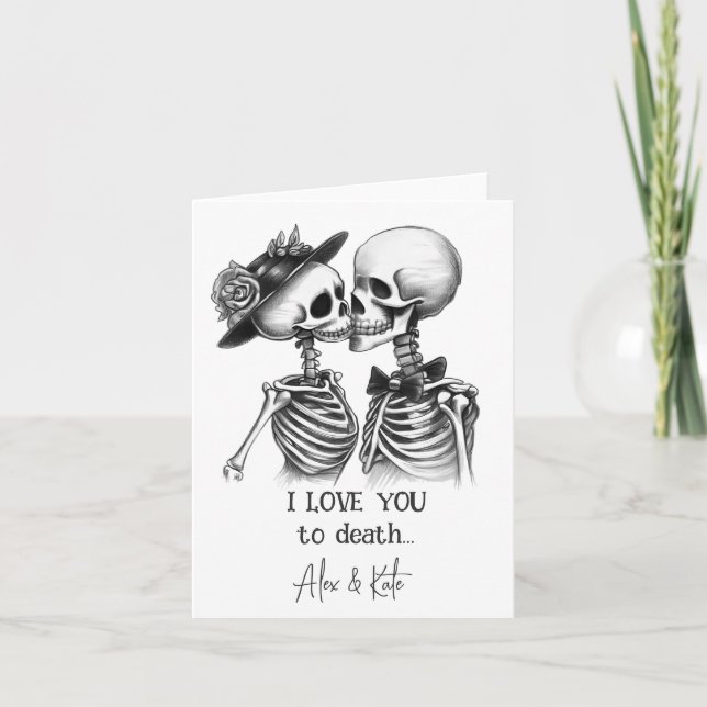 Skeleton Couple Holiday Card (Front)