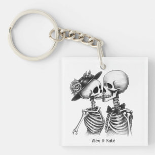 Skeleton Couple Key Ring