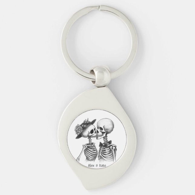 Skeleton Couple Key Ring (Front)