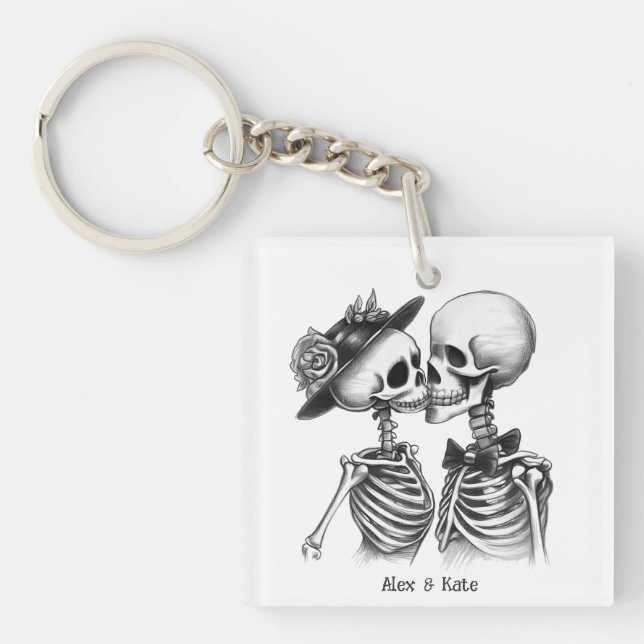 Skeleton Couple Key Ring (Front)