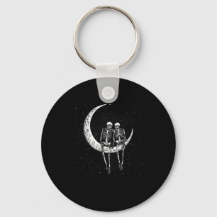 Skeleton Couple On Moon Fun Halloween Costume Men  Key Ring