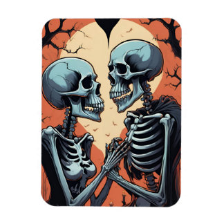 Skeleton Couple Photo Magnet – Gothic Romance Hall