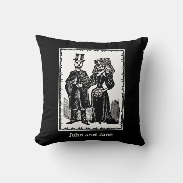 Skeleton Couple - Pillow #2 (Customise) (Front)