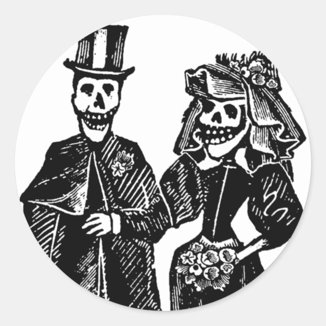 Skeleton Couple - Seals/Stickers #1 Classic Round Sticker (Front)