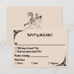 Skeleton Couple Starry Night Van Gogh Gothic RSVP Card