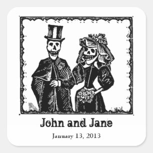 Skeleton Couple - Tag Sticker (Customise)