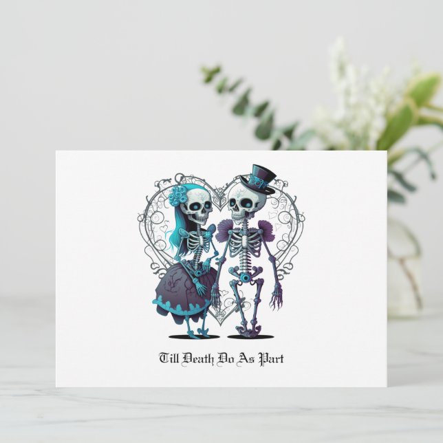 Skeleton Couple Wedding Invitation (Standing Front)